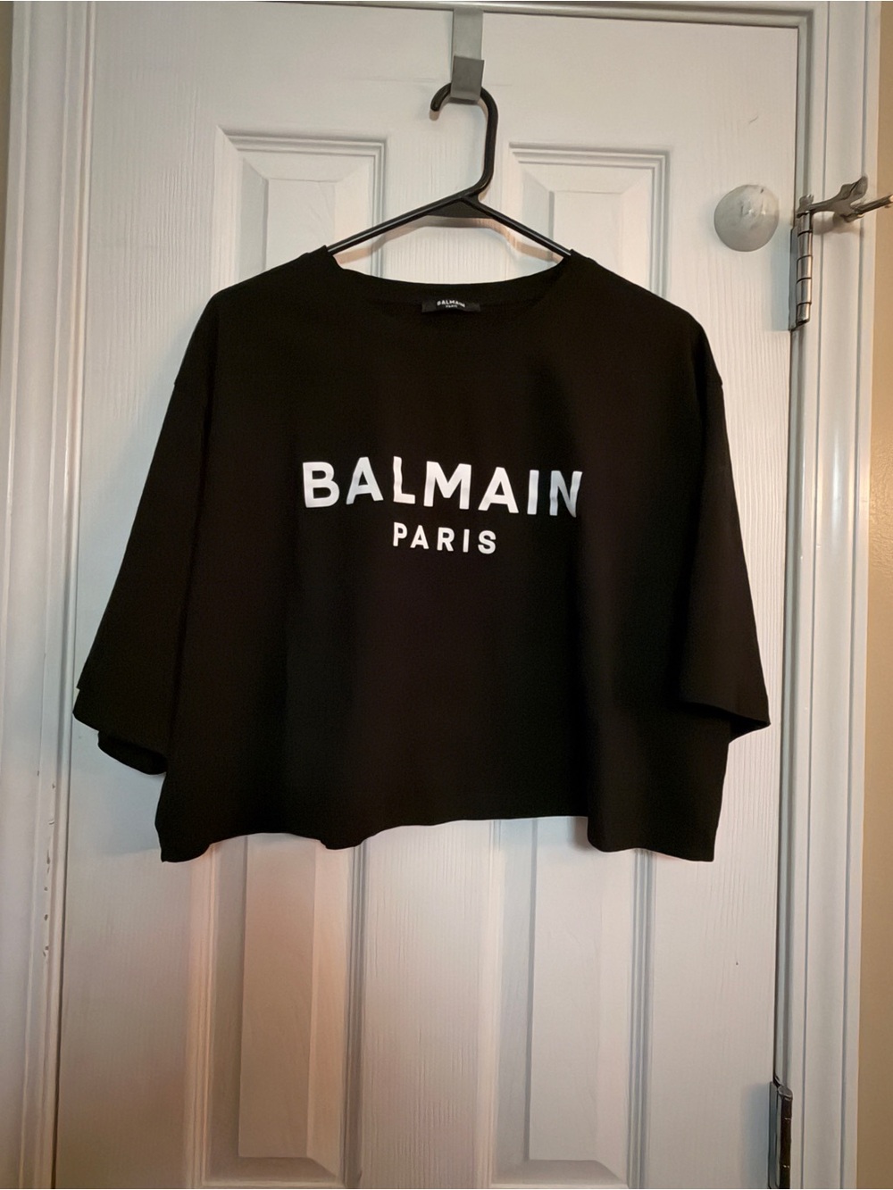 Balmain Black crop tee xxl